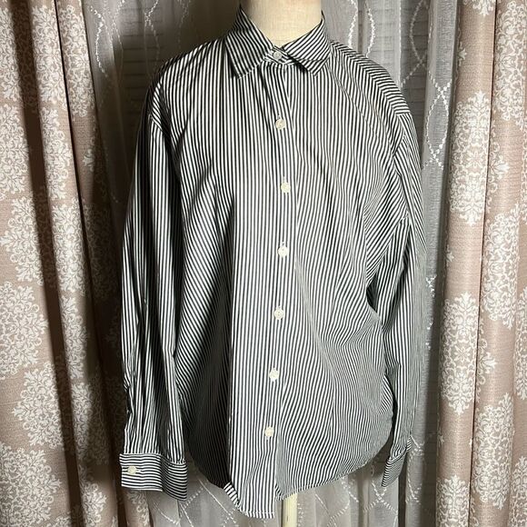Talbots Button down Stripes Long Sleeve top size 10 - Picture 1 of 6